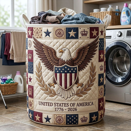 Heritage Patch Quilted Laundry Basket GFTOTP18119