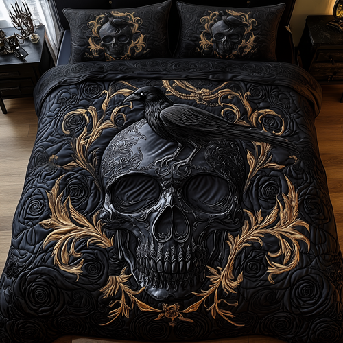 The Raven Dark Requiem 3-Piece Quilted Bedding Set GFTOTP1812