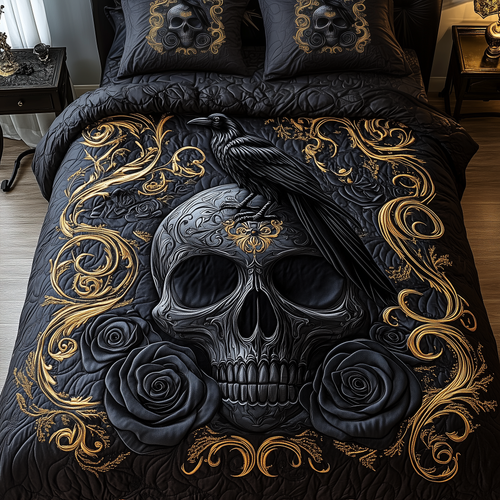 The Raven Dark Requiem 3-Piece Quilted Bedding Set GFTOTP1813