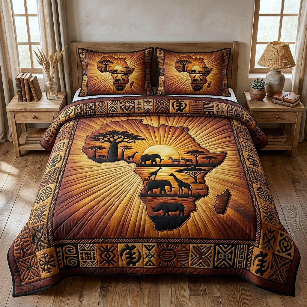 Africa Legacy 3-Piece Quilted Bedding Set GFTOTP18159