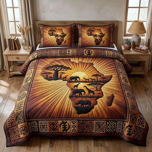 Africa Legacy 3-Piece Quilted Bedding Set GFTOTP18159
