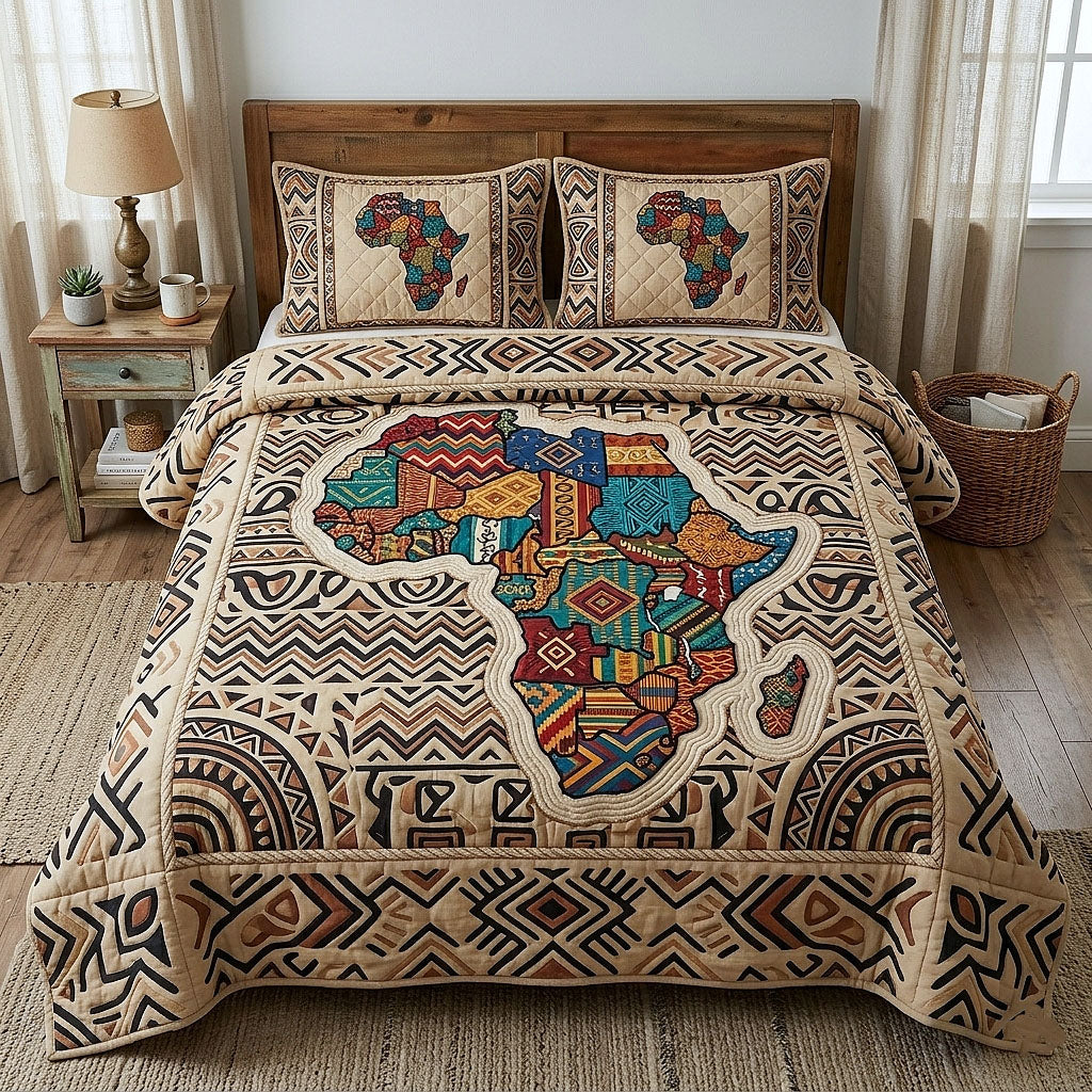 Africa Legacy 3-Piece Quilted Bedding Set GFTOTP18161