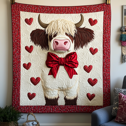 Valentine Highland Cow Quilted Blanket GFTOTP1817