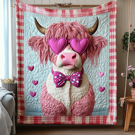 Valentine Highland Cow Quilted Blanket GFTOTP1819