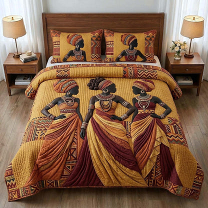 Ebony Queen 3-Piece Quilted Bedding Set GFTOTP18226