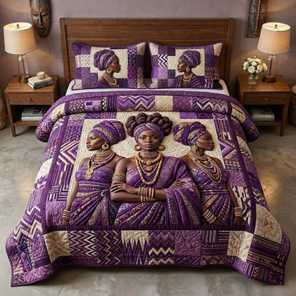 Ebony Queen 3-Piece Quilted Bedding Set GFTOTP18227