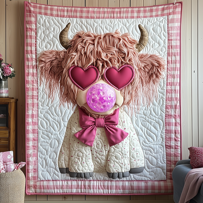 Valentine Highland Cow Quilted Blanket GFTOTP1822