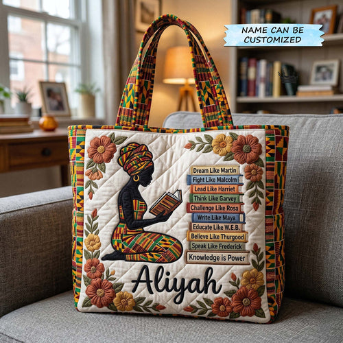 Ebony Reader Quilted Tote Bag QTCUZ GFTOTP18233