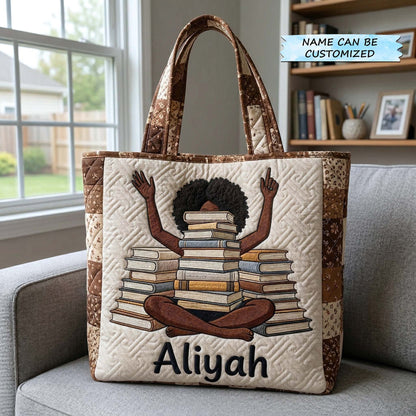 Ebony Reader Quilted Tote Bag QTCUZ GFTOTP18236