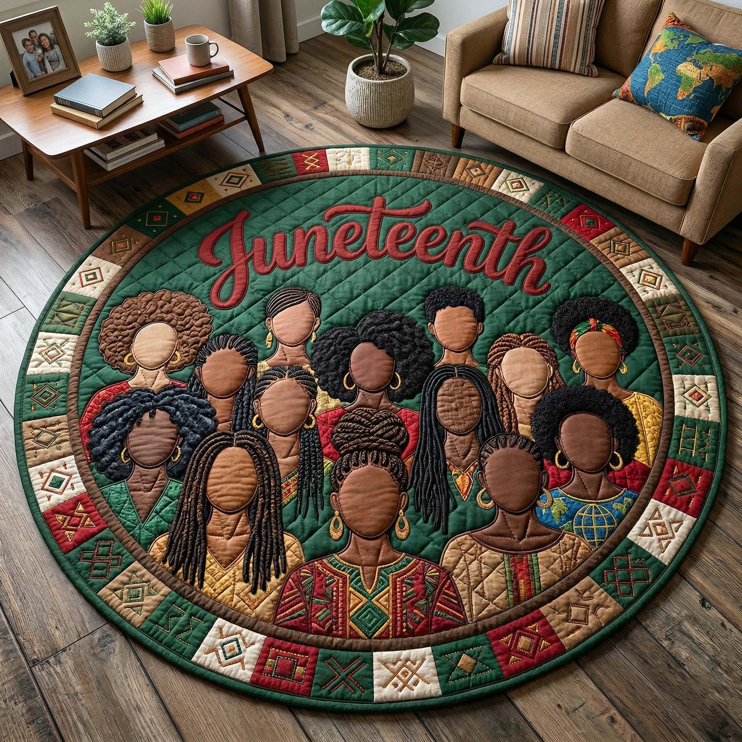 Melanin Legacy Quilted Round Mat GFTOTP18321