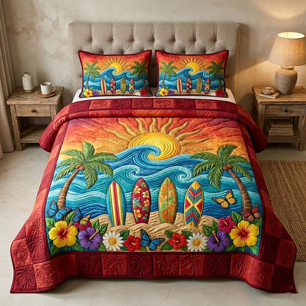 Ocean Tropic 3-Piece Quilted Bedding Set GFTOTP18340