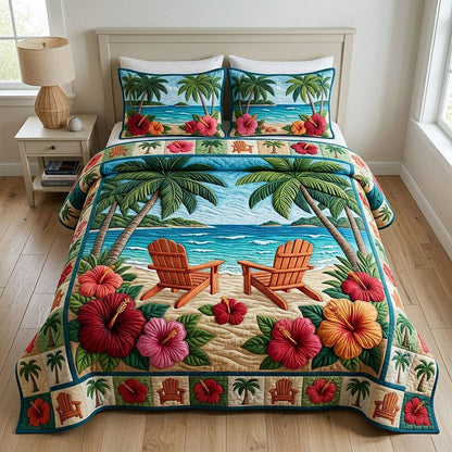 Ocean Tropic 3-Piece Quilted Bedding Set GFTOTP18343