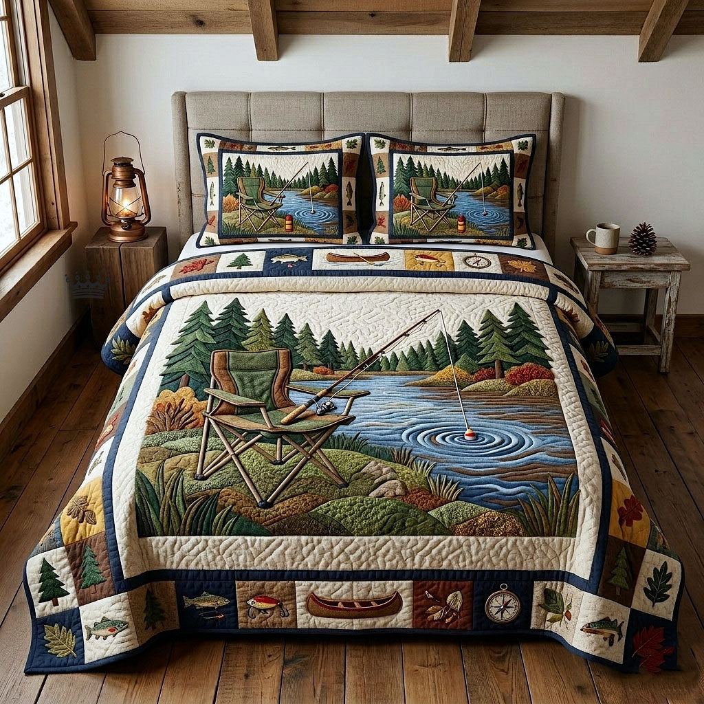 Hook Life 3-Piece Quilted Bedding Set GFTOTP18455