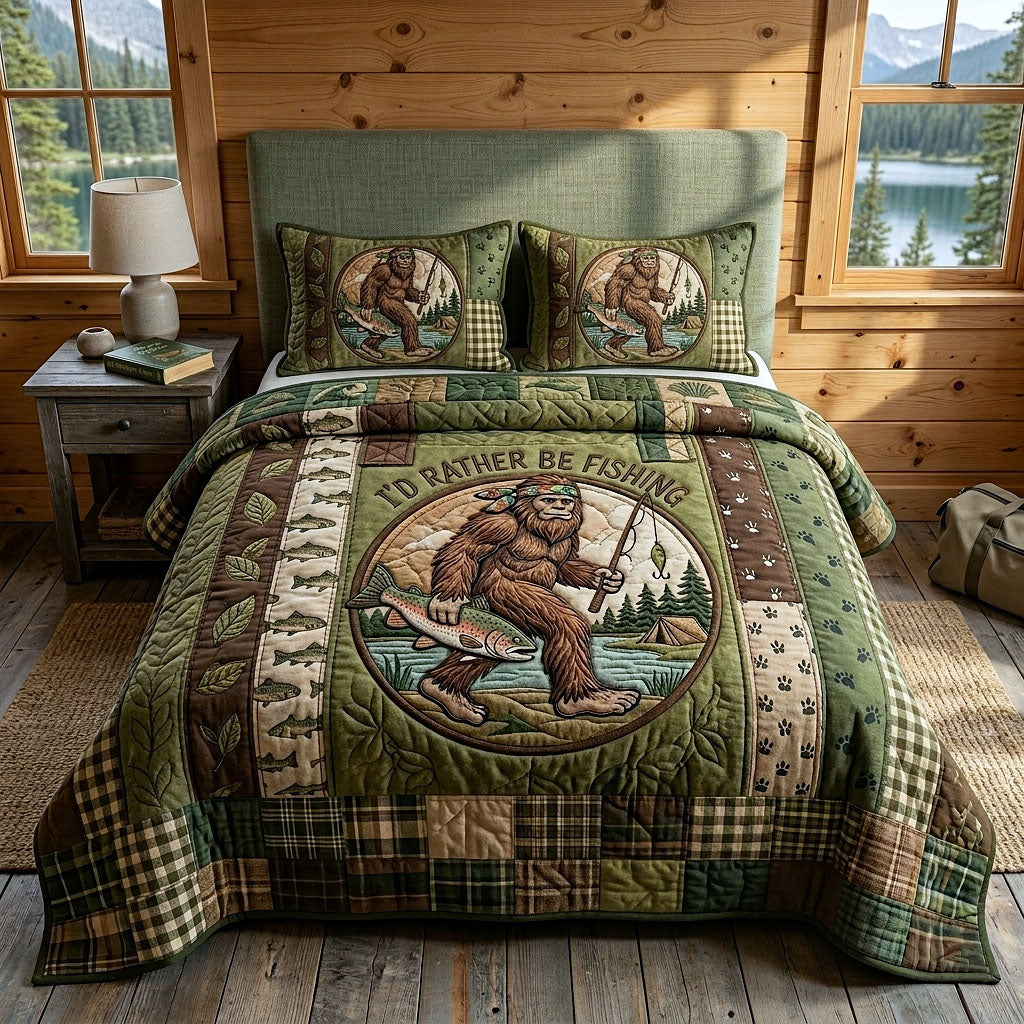 Hook Life 3-Piece Quilted Bedding Set GFTOTP18456