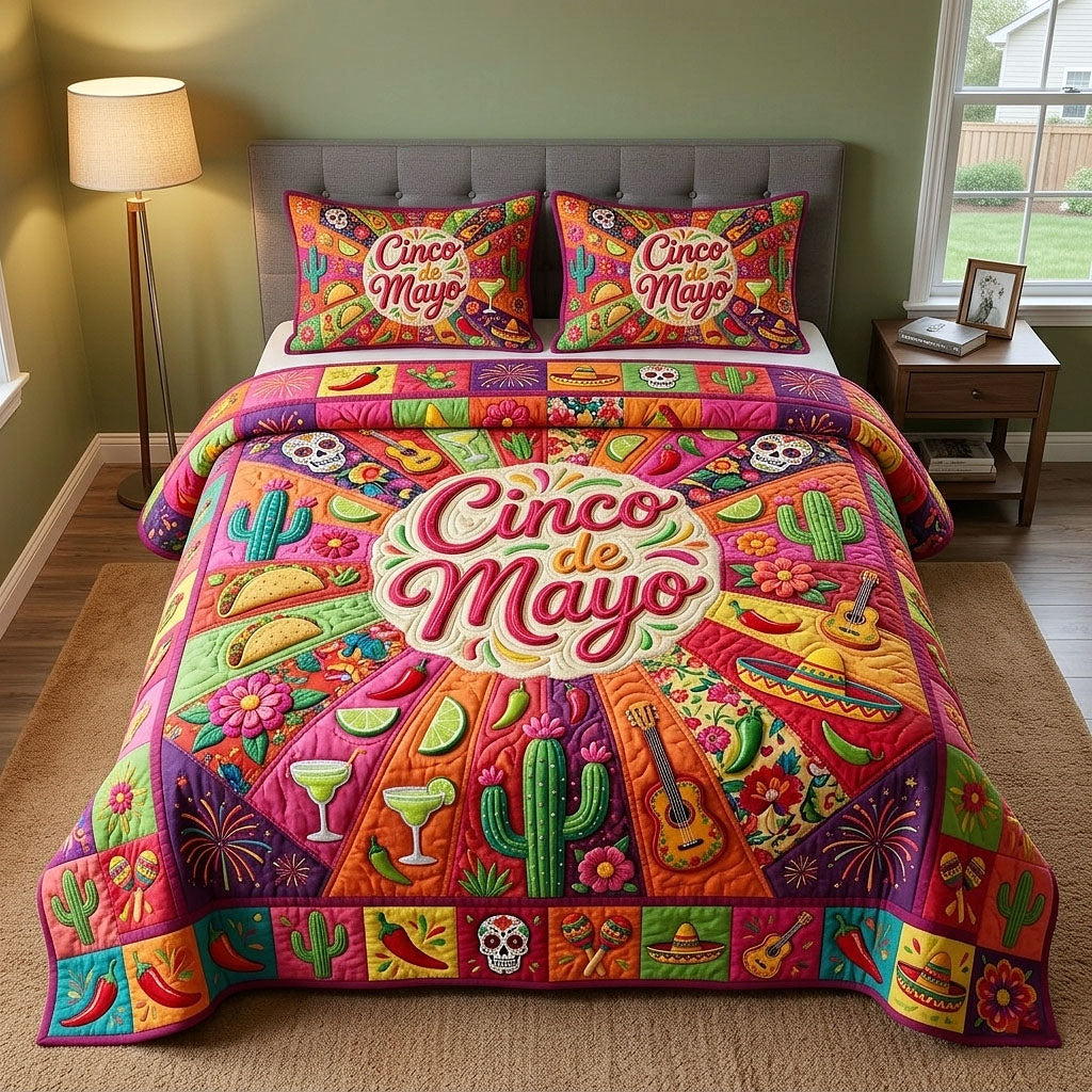 Cinco de Mayo 3-Piece Quilted Bedding Set GFTOTP18470
