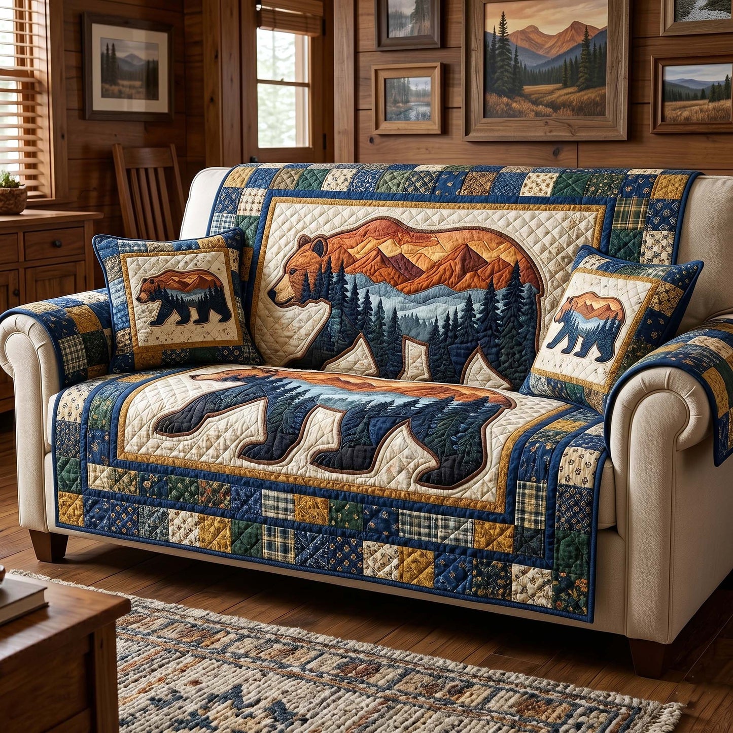 Woodland Dream Quilted Sofa Cover GFTOTP18537