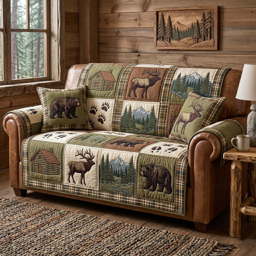 Woodland Dream Quilted Sofa Cover GFTOTP18540