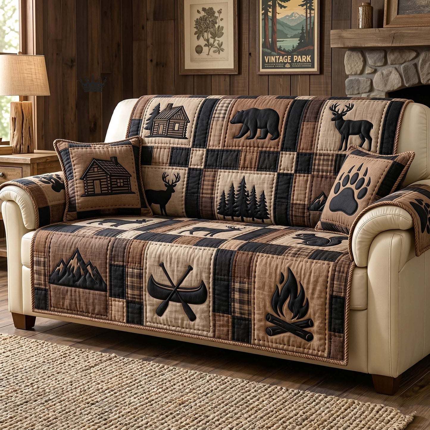 Woodland Dream Quilted Sofa Cover GFTOTP18542