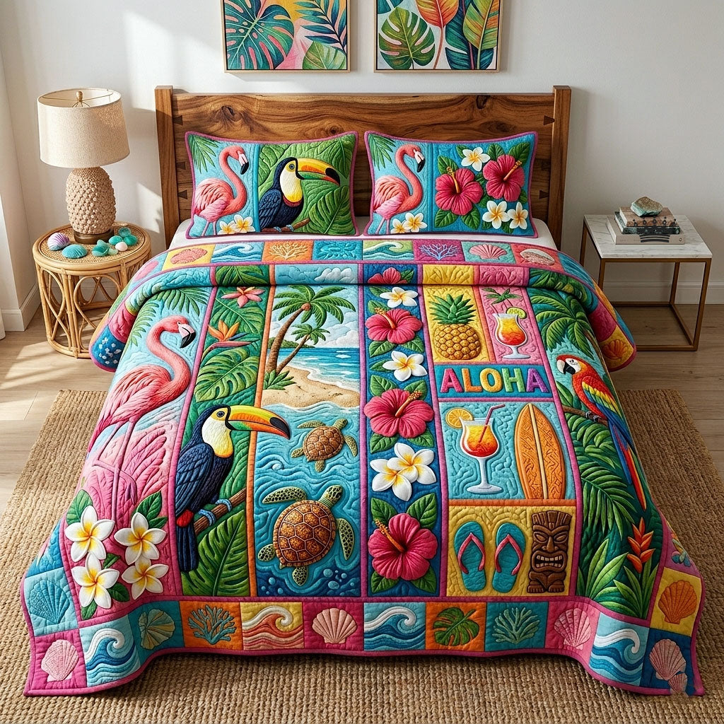 Aloha Breeze 3-Piece Quilted Bedding Set GFTOTP18560