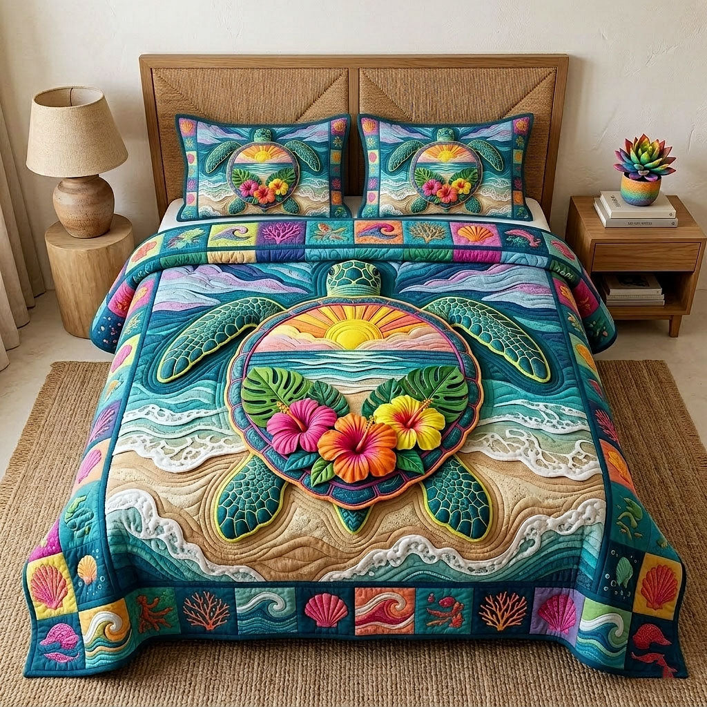 Aloha Breeze 3-Piece Quilted Bedding Set GFTOTP18564