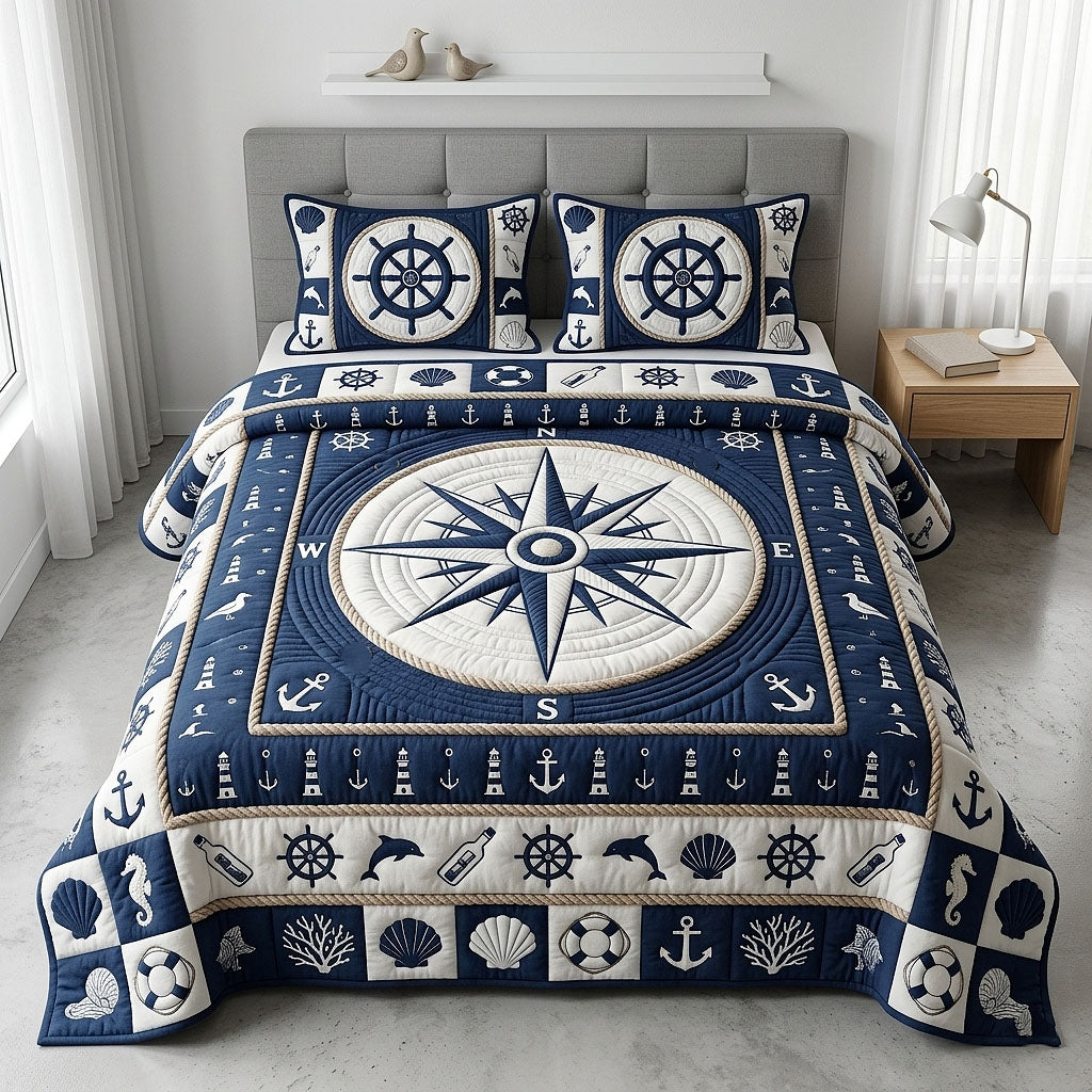 Ocean Voyage 3-Piece Quilted Bedding Set GFTOTP18600