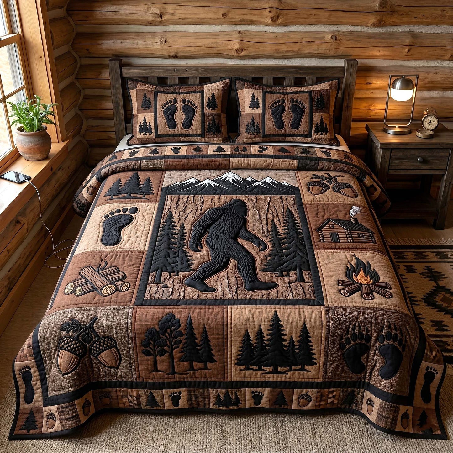 Mystic Sasquatch 3-Piece Quilted Bedding Set GFTOTP18630