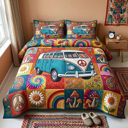 Hippie Van 3-Piece Quilted Bedding Set GFTOTP18634