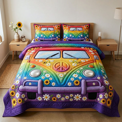 Hippie Van 3-Piece Quilted Bedding Set GFTOTP18638
