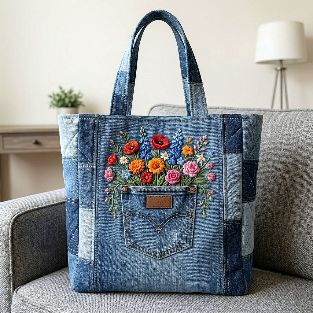 Vintage Floral Quilted Tote Bag GFTOTP18641