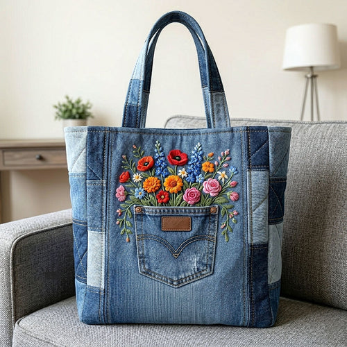 Vintage Floral Quilted Tote Bag GFTOTP18641