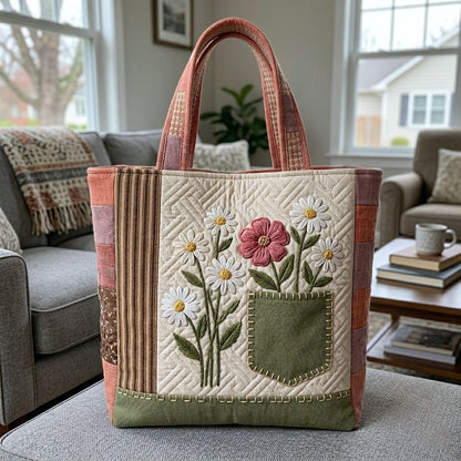 Vintage Floral Quilted Tote Bag GFTOTP18643