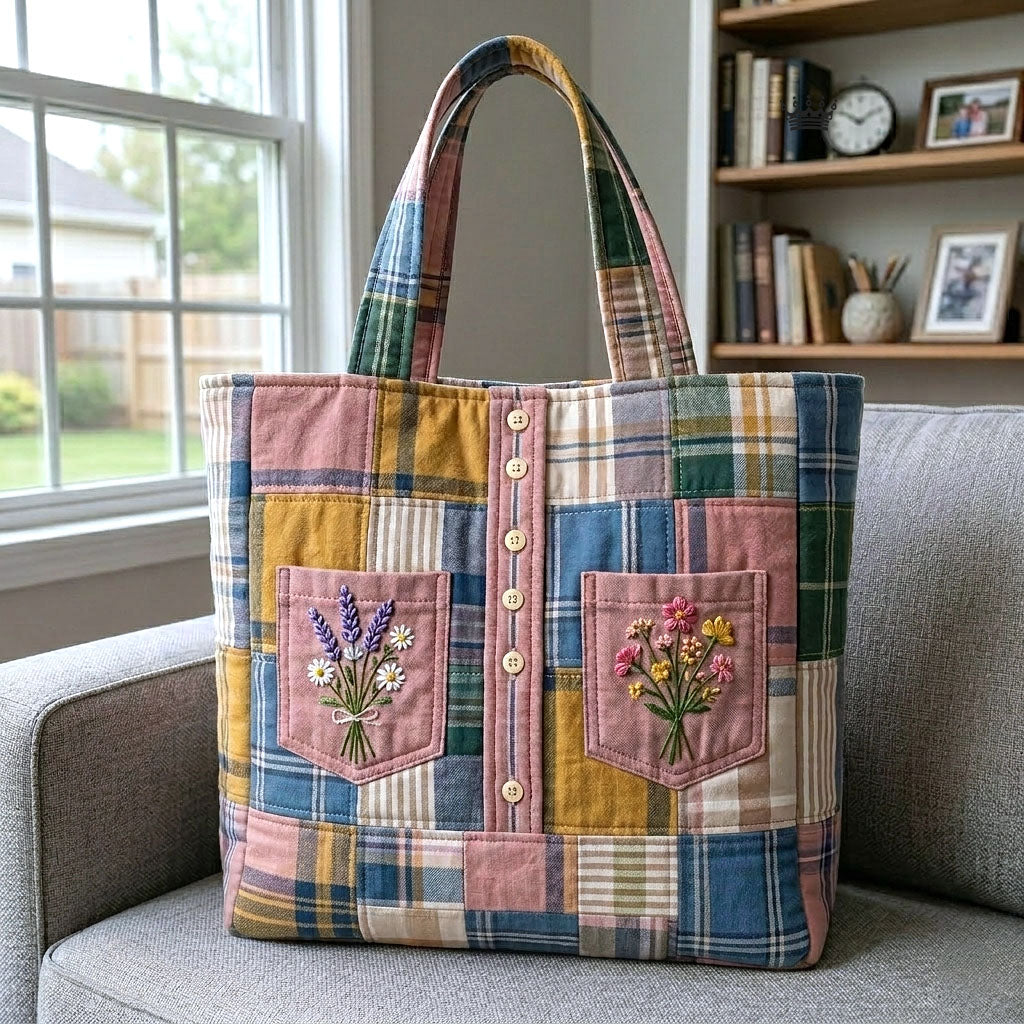 Vintage Floral Quilted Tote Bag GFTOTP18644