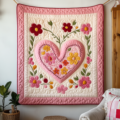 Heart In Bloom Quilted Blanket GFTOTP1866