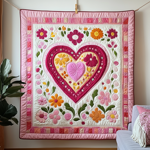 Heart In Bloom Quilted Blanket GFTOTP1867