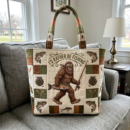 Sasquatch Angler Quilted Tote Bag GFTOTP18684