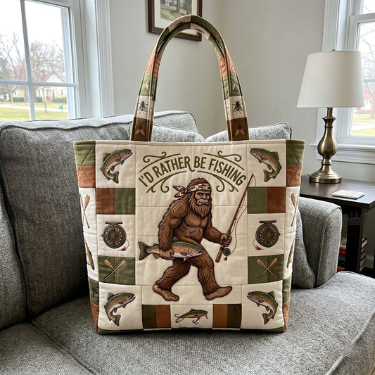 Sasquatch Angler Quilted Tote Bag GFTOTP18684
