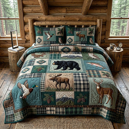 Woodland Patchwork 3-Piece Quilted Bedding Set GFTOTP18689