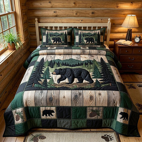 Rustic Bear 3-Piece Quilted Bedding Set GFTOTP18690