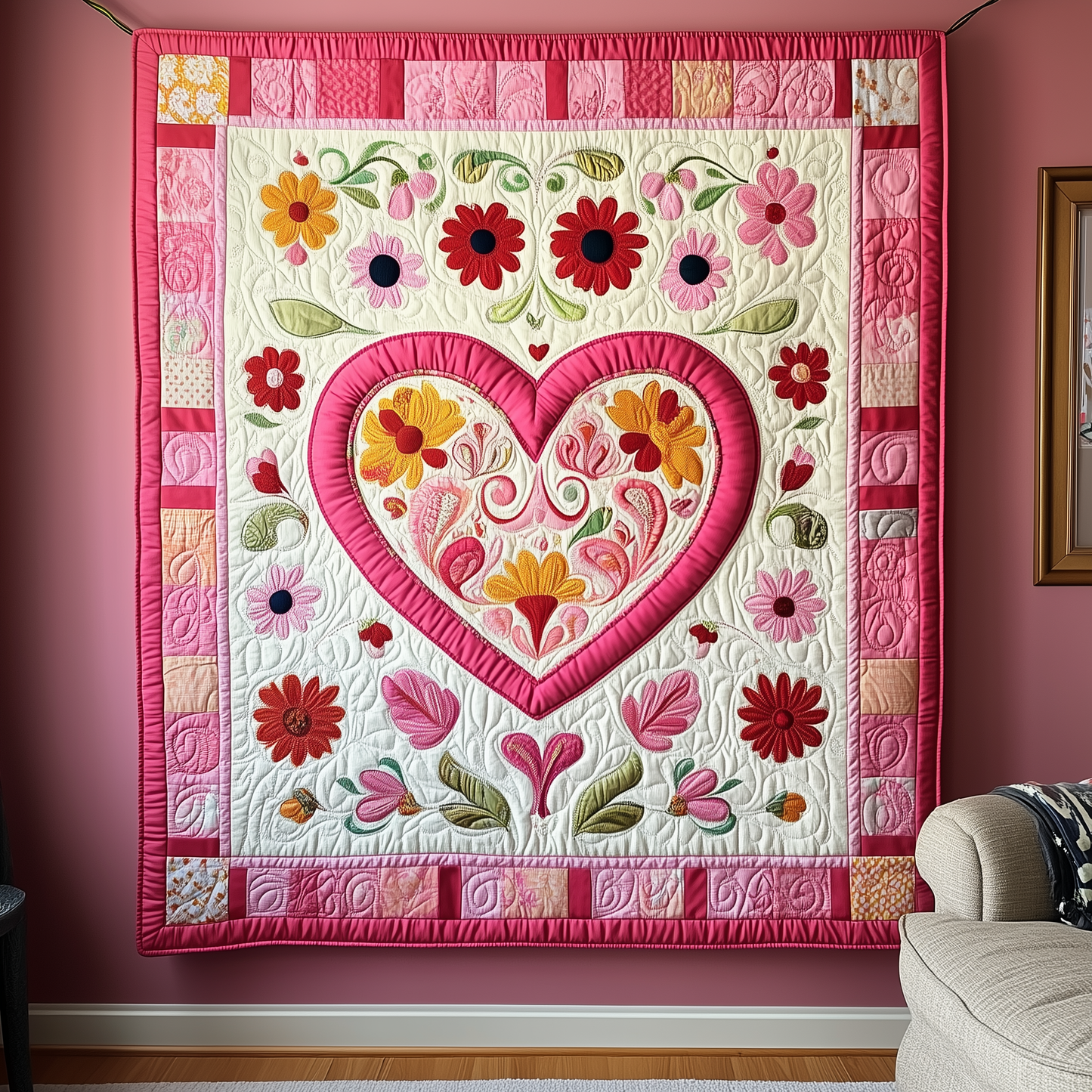 Heart In Bloom Quilted Blanket GFTOTP1869
