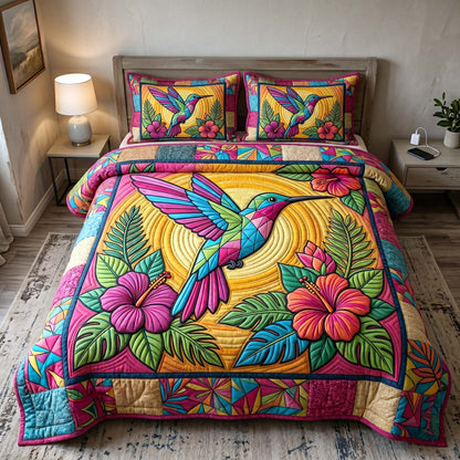 Garden Hummer 3-Piece Quilted Bedding Set GFTOTP18700