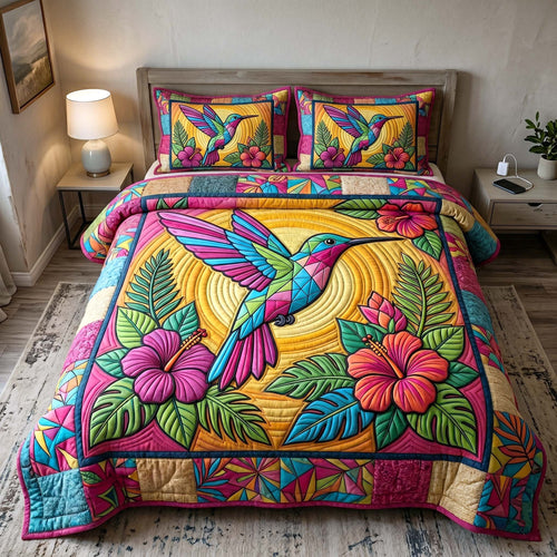 Garden Hummer 3-Piece Quilted Bedding Set GFTOTP18700