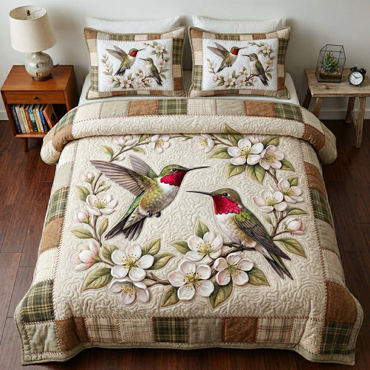 Garden Hummer 3-Piece Quilted Bedding Set GFTOTP18701