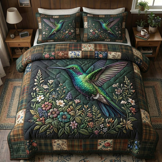 Garden Hummer 3-Piece Quilted Bedding Set GFTOTP18704