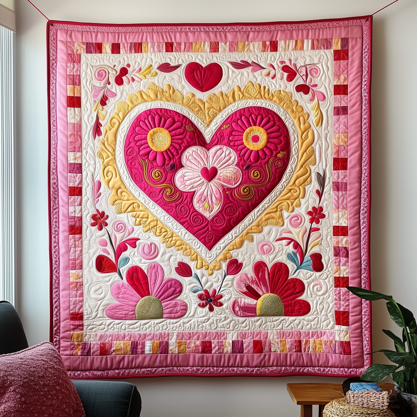 Heart In Bloom Quilted Blanket GFTOTP1870