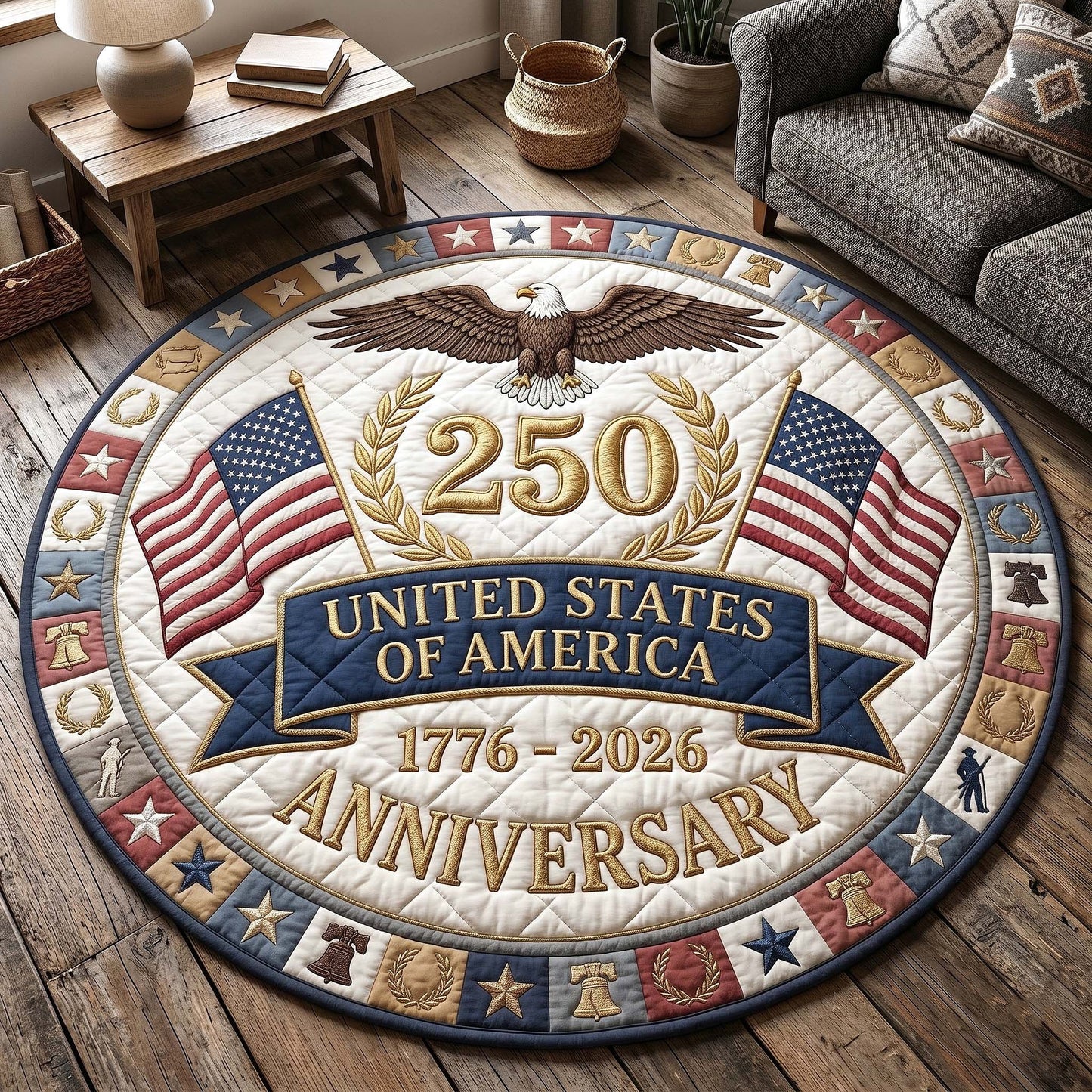 Heritage Patch Quilted Round Mat GFTOTP18748