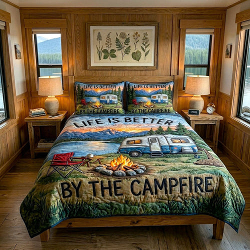 Camping Life 3-Piece Quilted Bedding Set GFTOTP18749