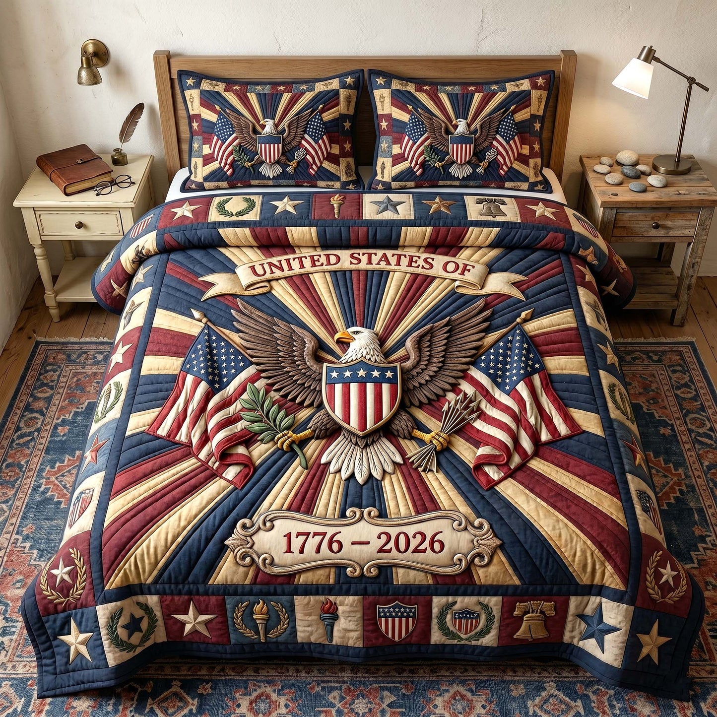 Heritage Patch 3-Piece Quilted Bedding Set GFTOTP18788
