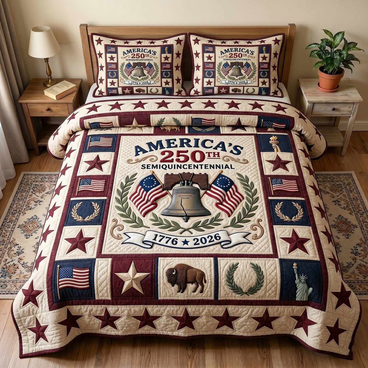 Heritage Patch 3-Piece Quilted Bedding Set GFTOTP18789