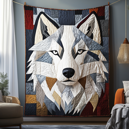 Ethereal White Wolf Quilted Blanket GFTOTP1878