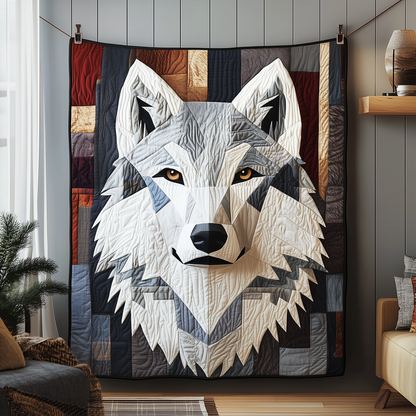 Ethereal White Wolf Quilted Blanket GFTOTP1879